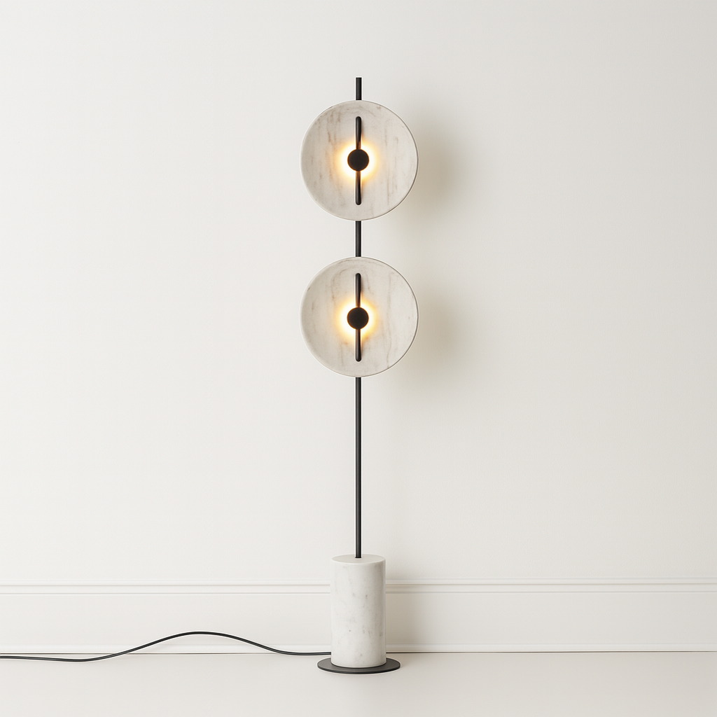 Luminária de Piso Coluna Moderna Minimalista Mármore Pier