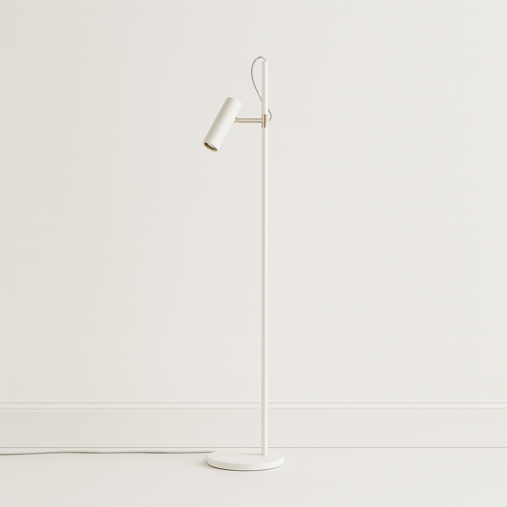 Luminária de Piso Coluna Moderna Minimalista Spot Direcionável Articulada Metal LED Dirch