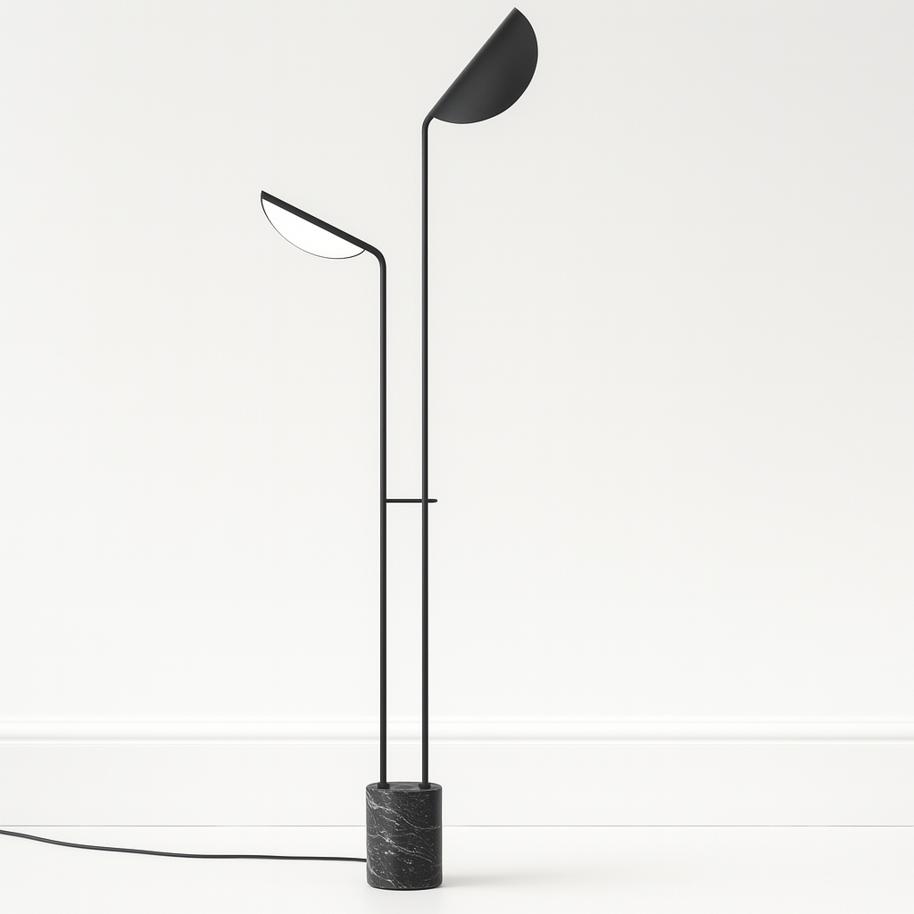 Luminária de Chão Coluna Moderna Minimalista Nero