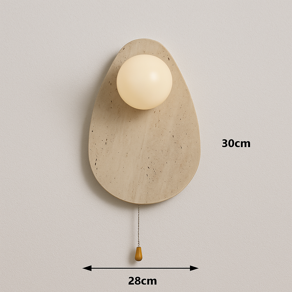 Luminária Arandela Moderna Minimalista Vidro Mármore Travertino Qari