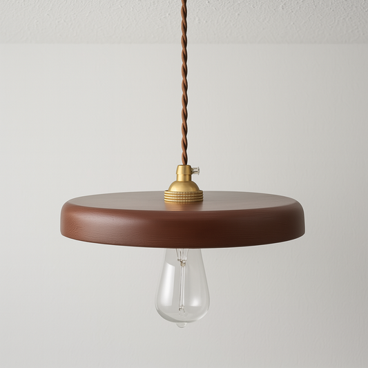 Luminária Pendente Moderna Minimalista Metal Madeira Zoya