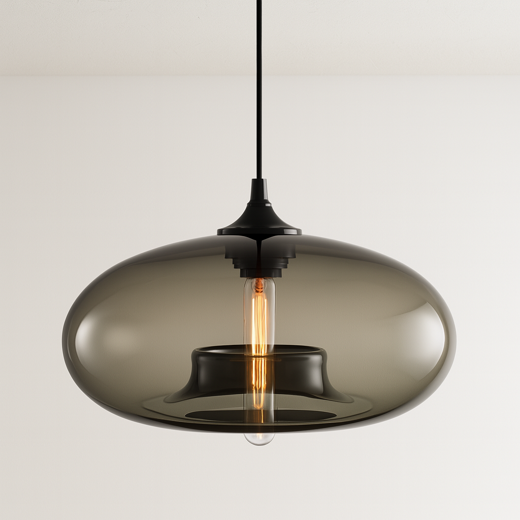 Luminária Pendente Moderna Minimalista Metal Vidro Scoop