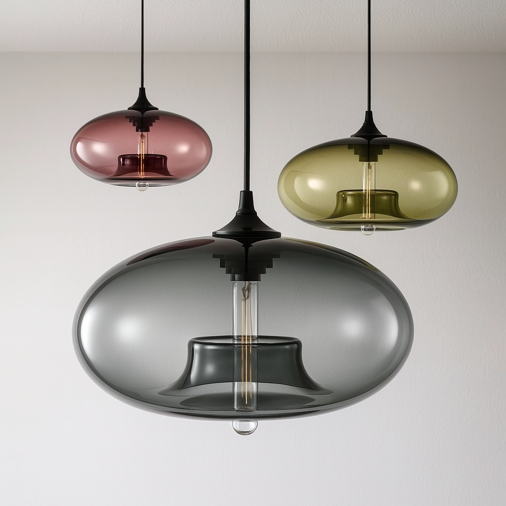 Luminária Pendente Moderna Minimalista Metal Vidro Scoop
