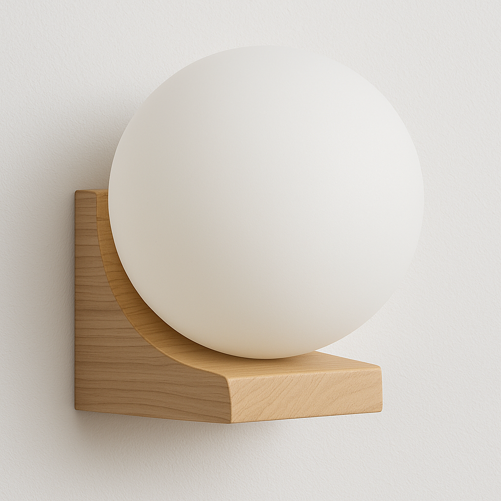 Luminária Arandela Moderna Minimalista LED Madeira Vidro Zuri