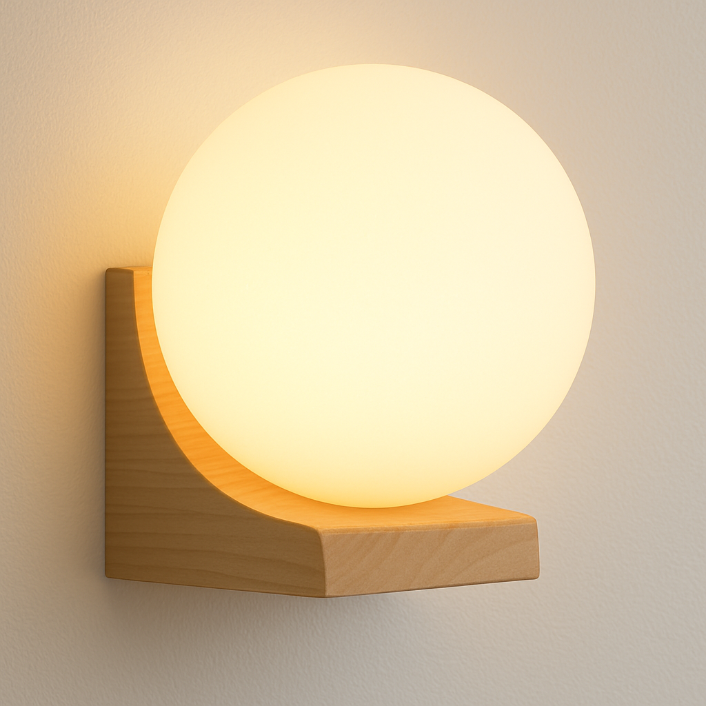 Luminária Arandela Moderna Minimalista LED Madeira Vidro Zuri
