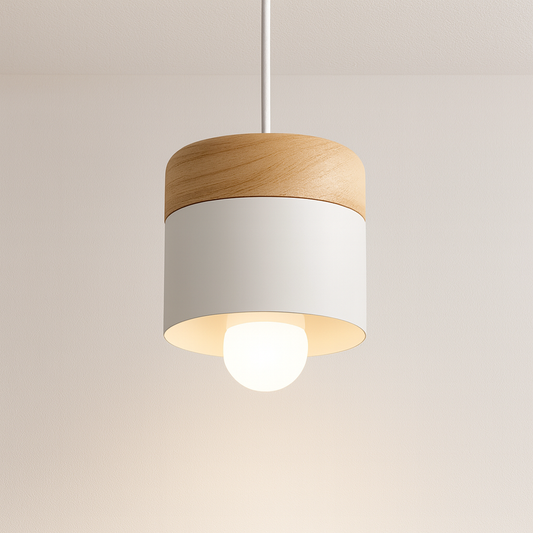 Luminária Pendente Moderna Minimalista Madeira Hap