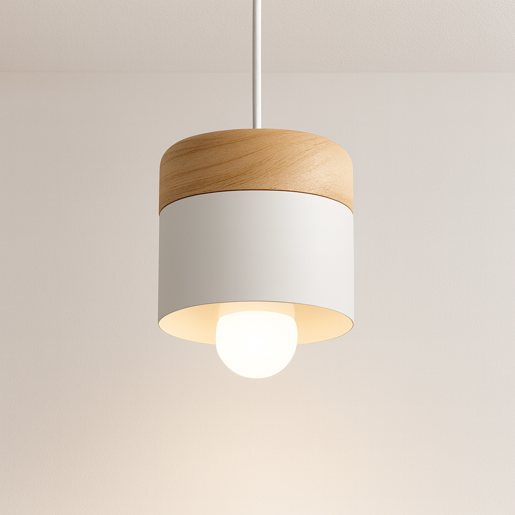 Luminária Pendente Moderna Minimalista Madeira Hap