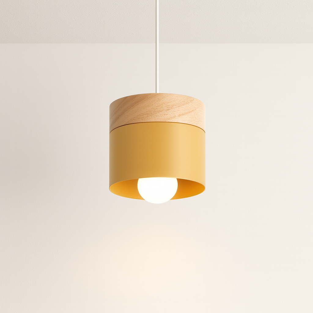 Luminária Pendente Moderna Minimalista Madeira Hap