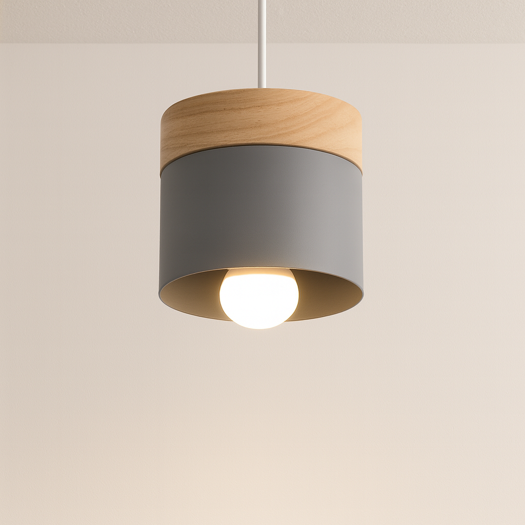Luminária Pendente Moderna Minimalista Madeira Hap