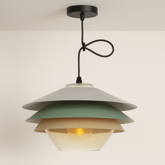 Luminária Pendente Moderna Minimalista Metal Vidro Color Fuy
