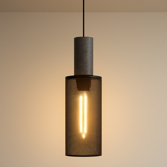 Luminária Pendente Moderna Industrial Metal Granilite Aramado Razzi