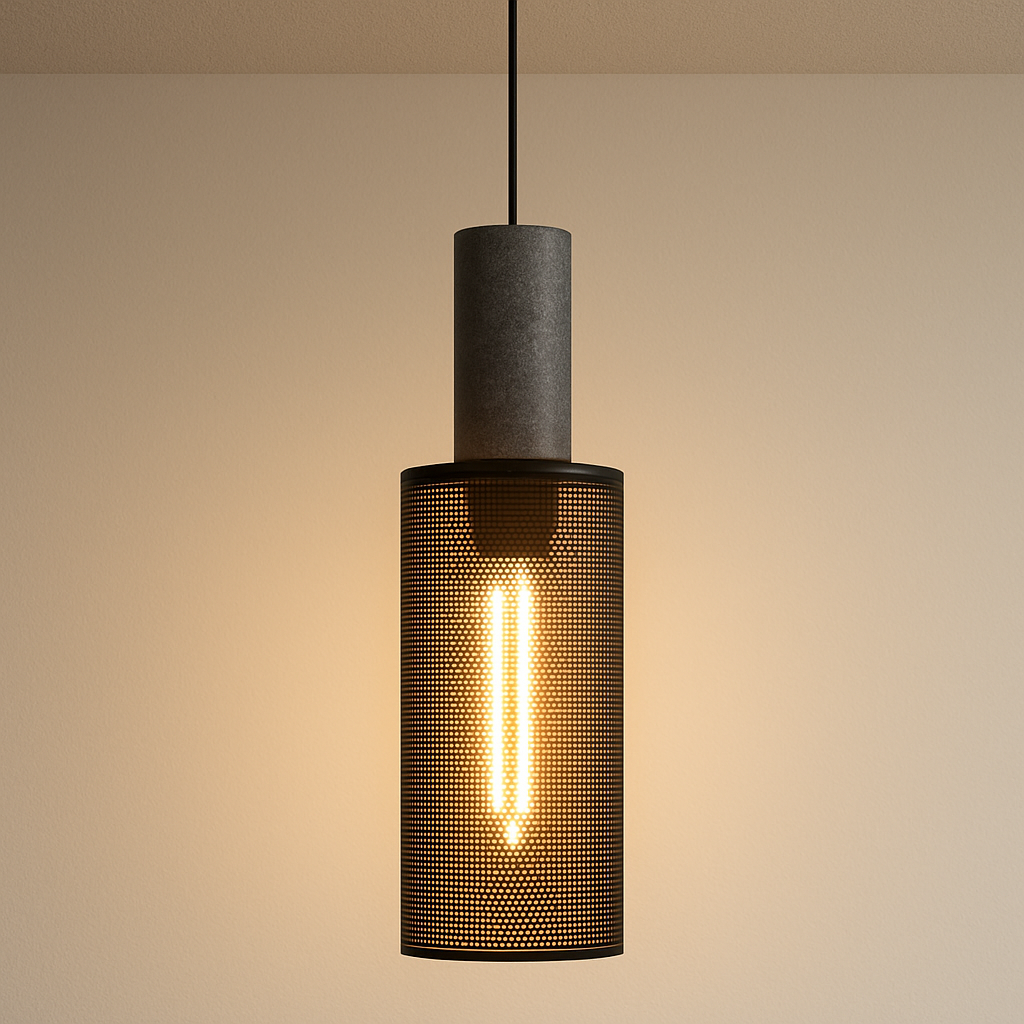 Luminária Pendente Moderna Industrial Metal Granilite Aramado Razzi