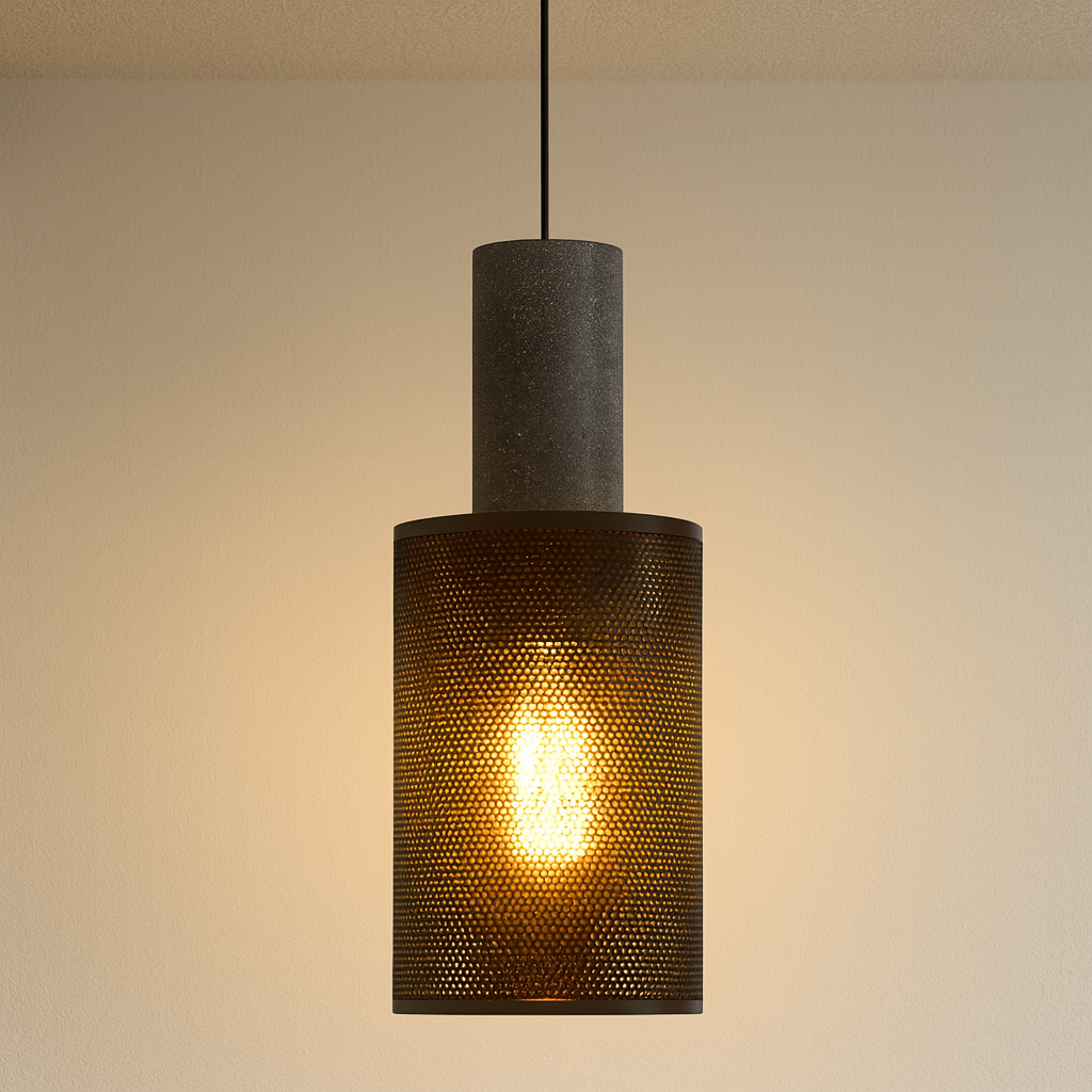 Luminária Pendente Moderna Industrial Metal Granilite Aramado Razzi