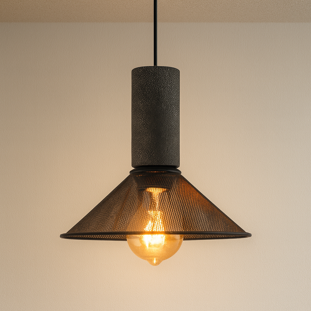 Luminária Pendente Moderna Industrial Metal Granilite Aramado Razzi