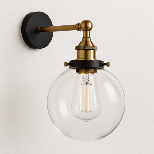 Luminária Arandela Moderna Industrial Retrô Globo de Vidro Corn