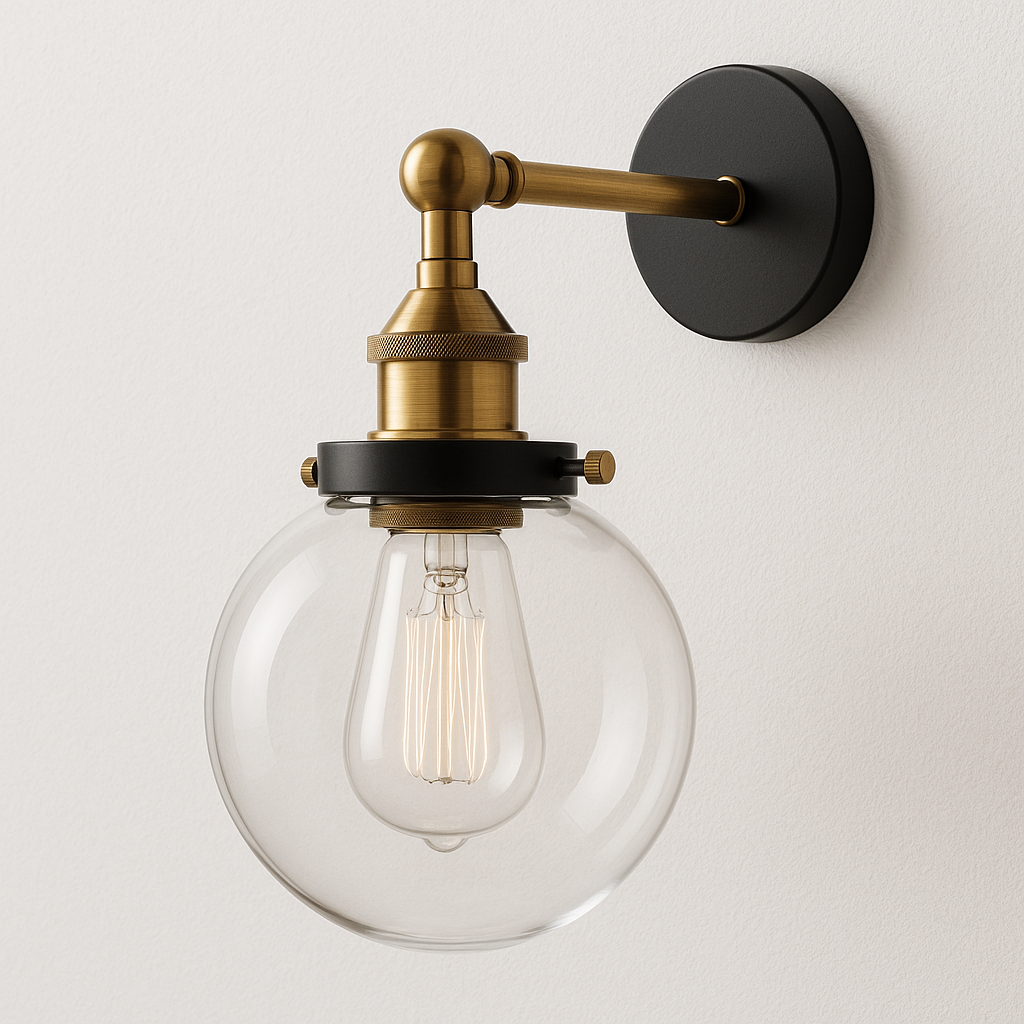 Luminária Arandela Moderna Industrial Retrô Globo de Vidro Corn