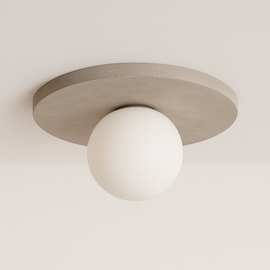 Luminária Plafon Moderna Minimalista Mármore Travertino Biar