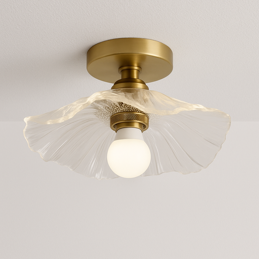 Luminária Plafon Moderna Minimalista Vidro Metal Lateri