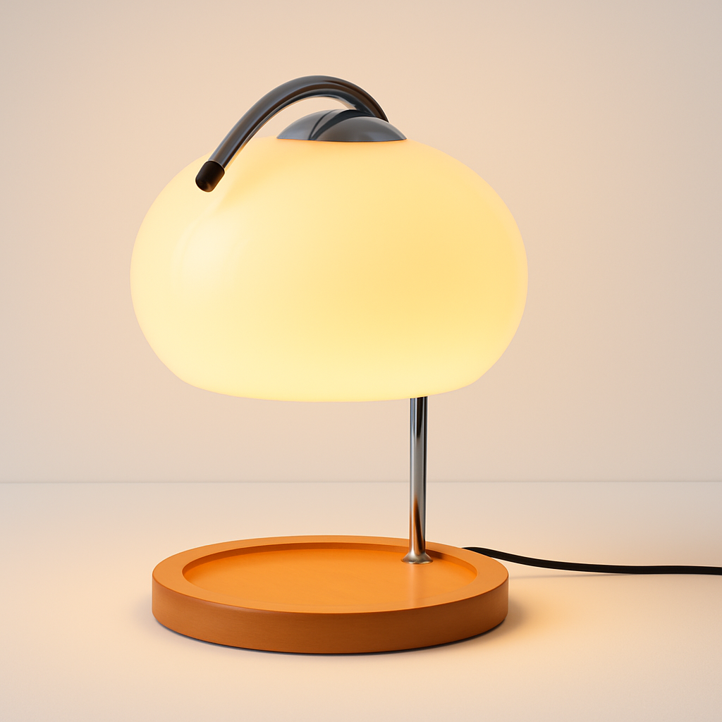 Luminária de Mesa Aquecedor Vela Moderna Minimalista Metal Vidro Madeira 220v