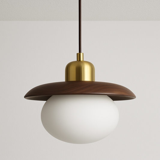 Luminária Pendente Moderna Minimalista Madeira Fendi Light