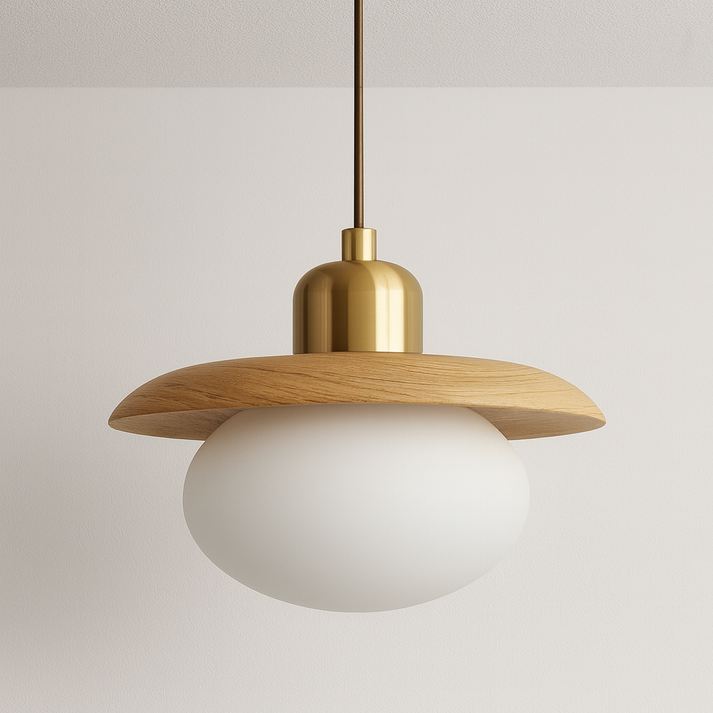 Luminária Pendente Moderna Minimalista Madeira Fendi Light