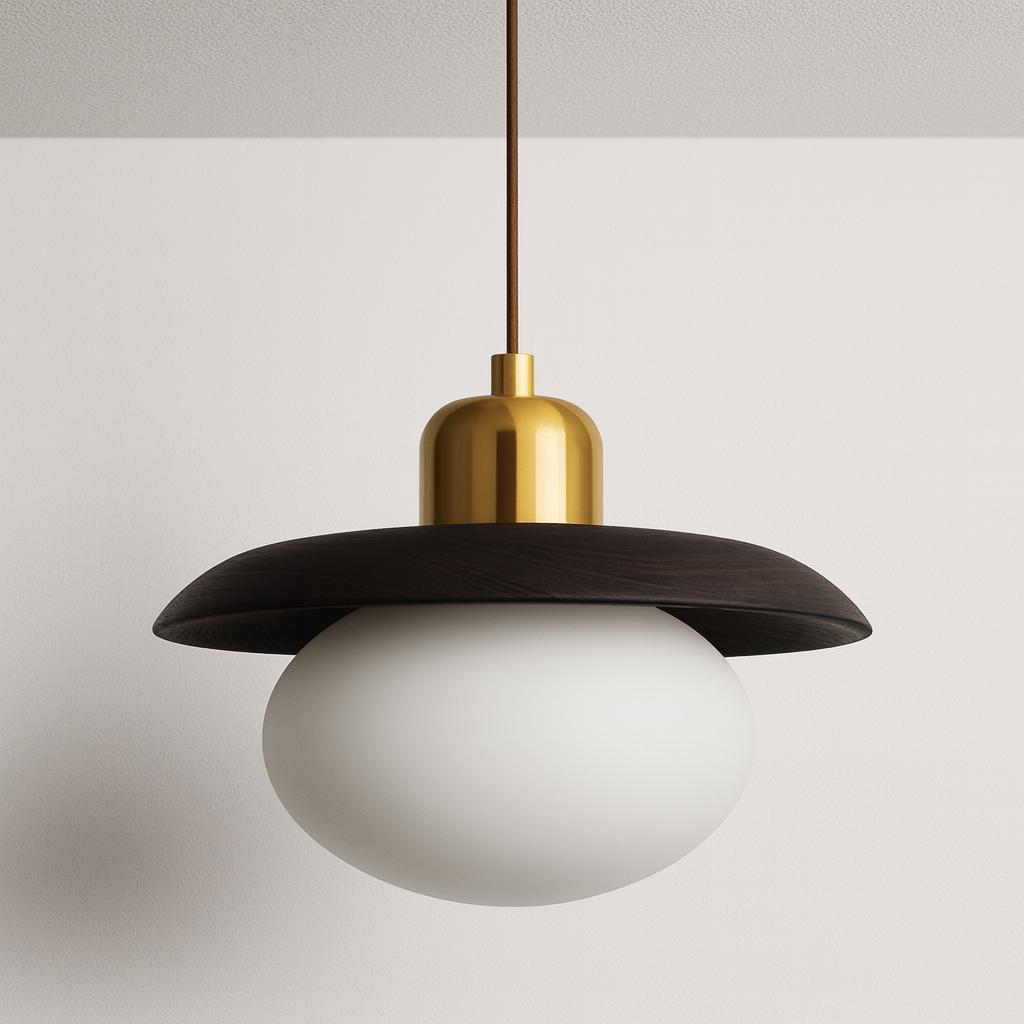 Luminária Pendente Moderna Minimalista Madeira Fendi Light