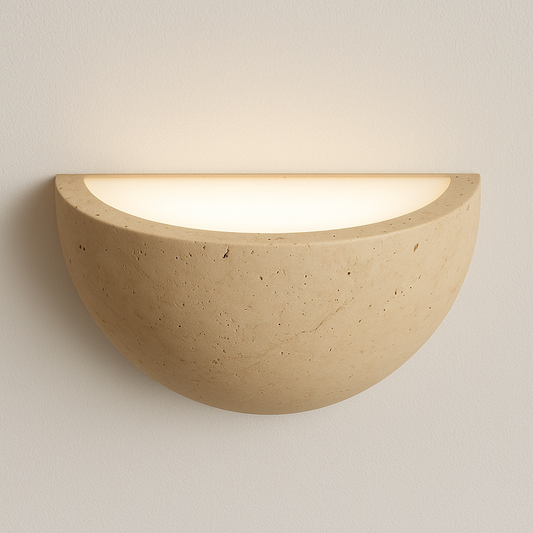 Luminária Arandela Moderna Minimalista Mármore Travertino Quartz
