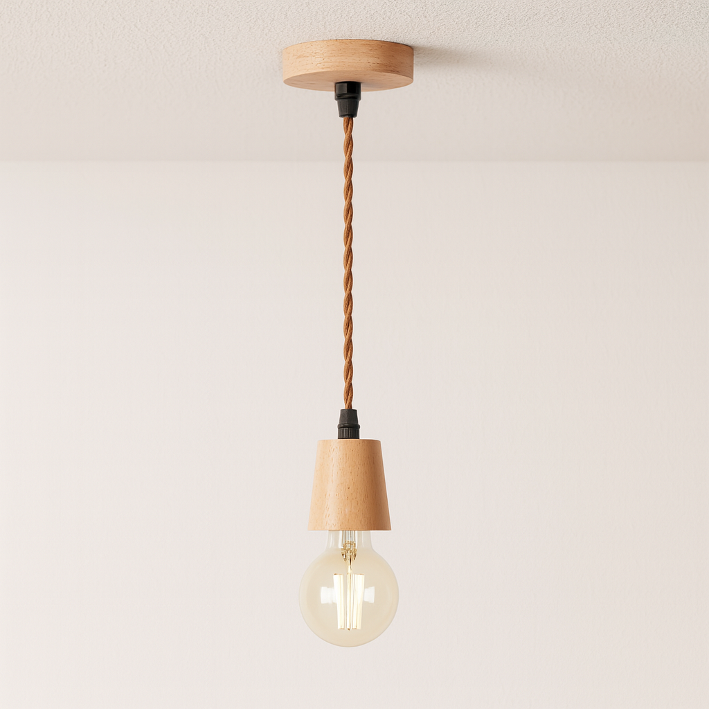 Luminária Pendente Moderno Minimalista Madeira Point