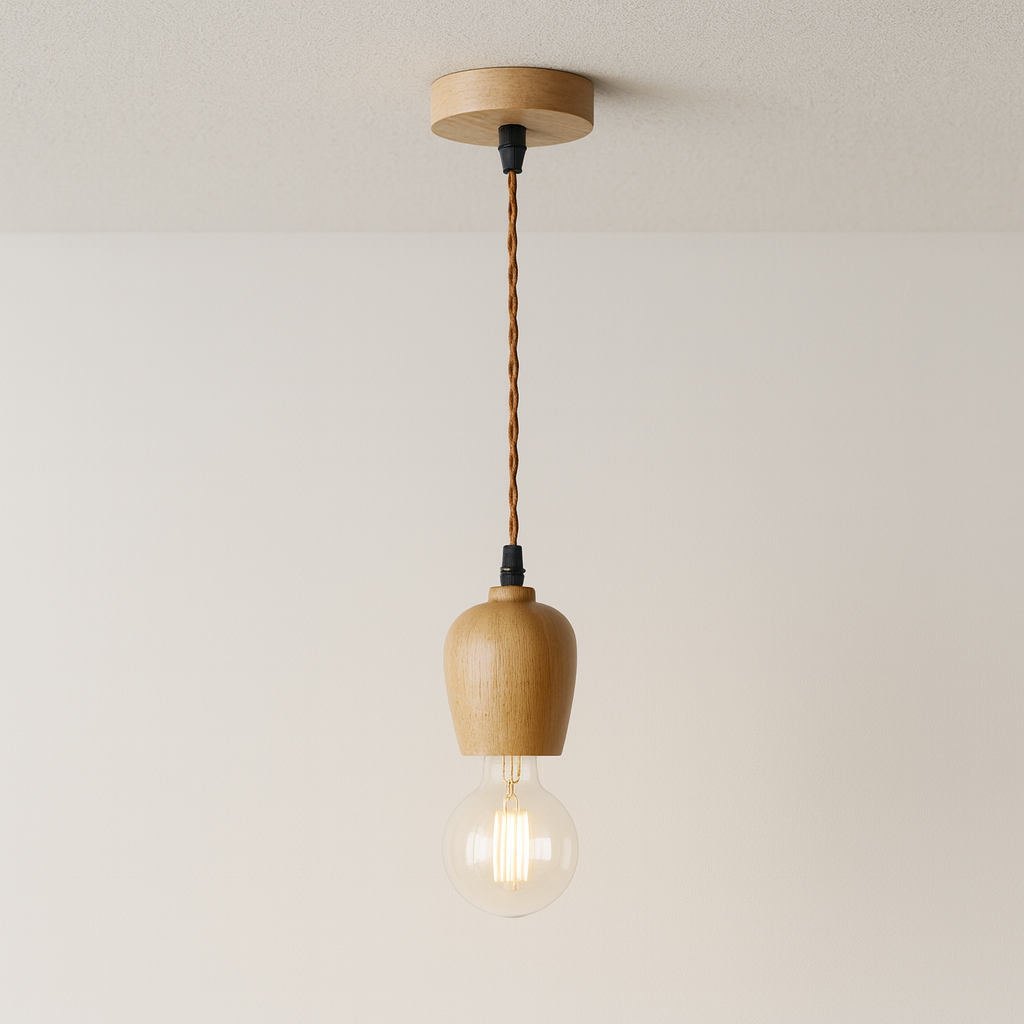 Luminária Pendente Moderno Minimalista Madeira Point