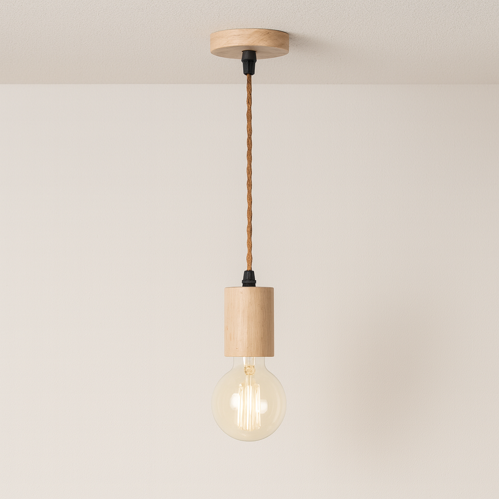 Luminária Pendente Moderno Minimalista Madeira Point
