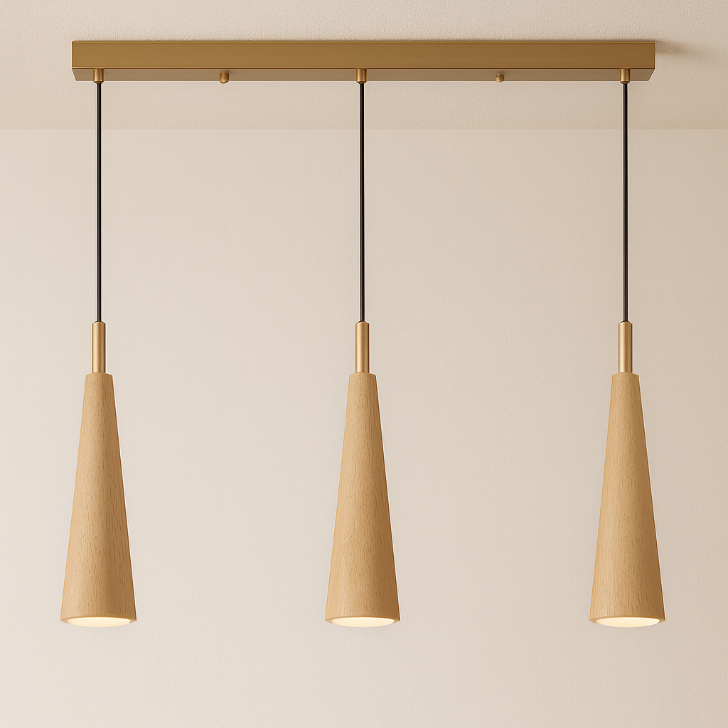 Luminária Pendente Moderna Minimalista Madeira Savanna