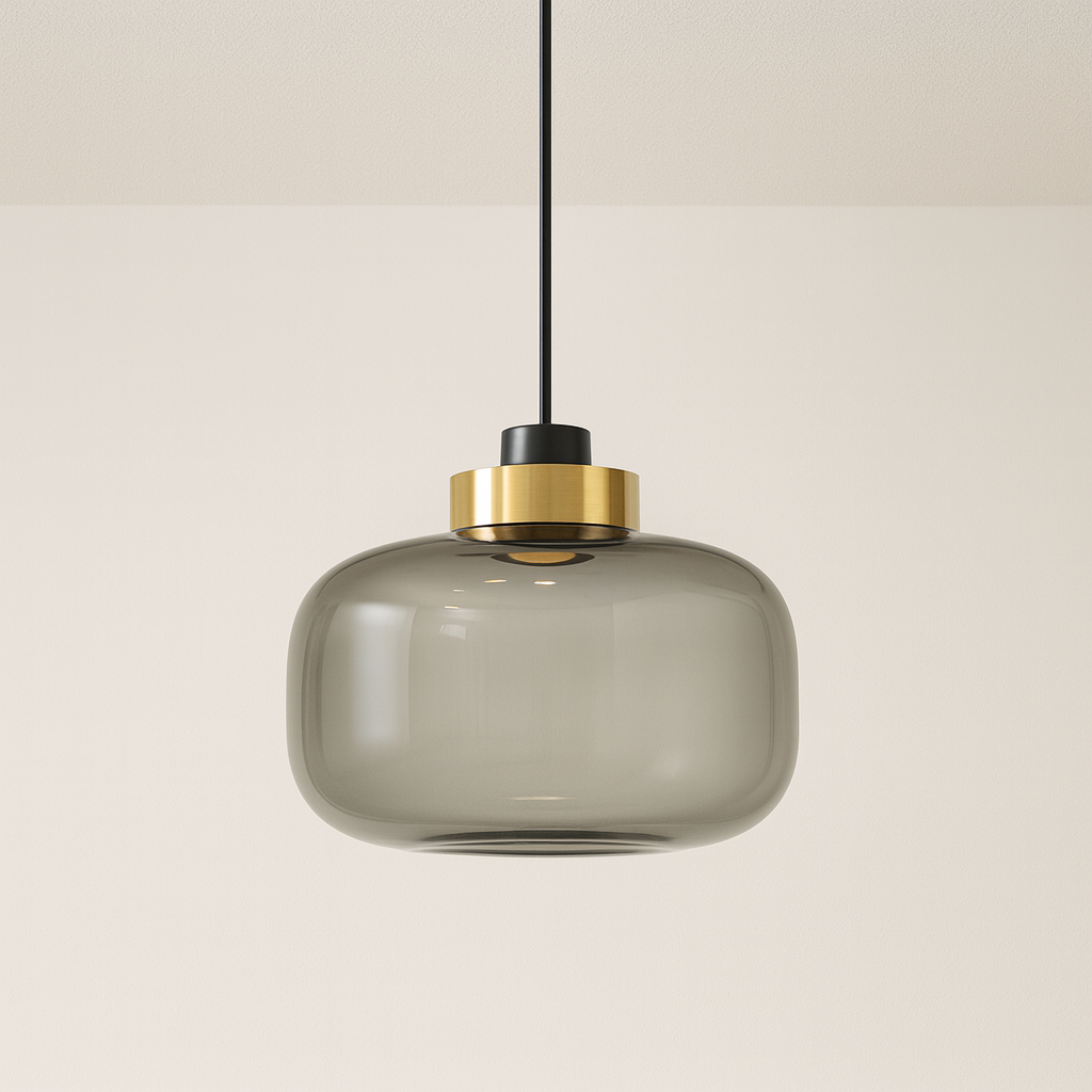 Luminária Pendente Moderna Minimalista Metal Vidro Glacer