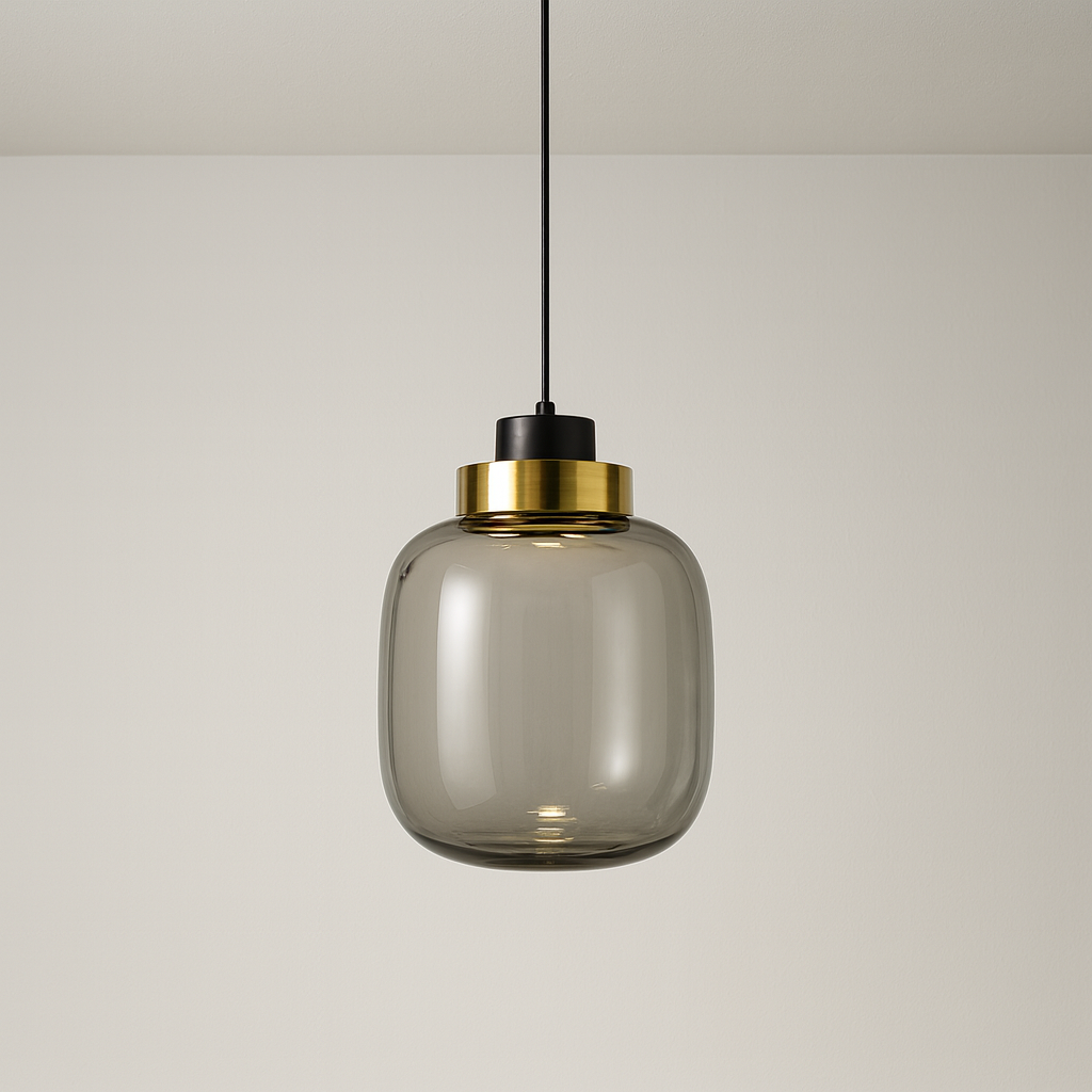 Luminária Pendente Moderna Minimalista Metal Vidro Glacer