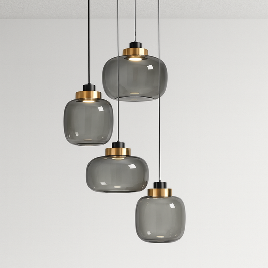 Luminária Pendente Moderna Minimalista Metal Vidro Glacer