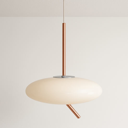 Luminária Pendente Moderna Minimalista Metal Vidro Orgânico Leeds