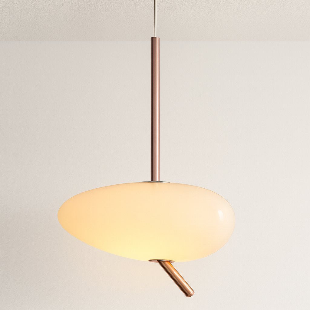 Luminária Pendente Moderna Minimalista Metal Vidro Orgânico Leeds