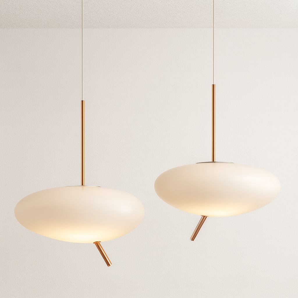 Luminária Pendente Moderna Minimalista Metal Vidro Orgânico Leeds