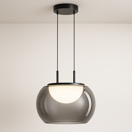 Luminária Pendente Moderna Minimalista Metal Vidro LED Hurri