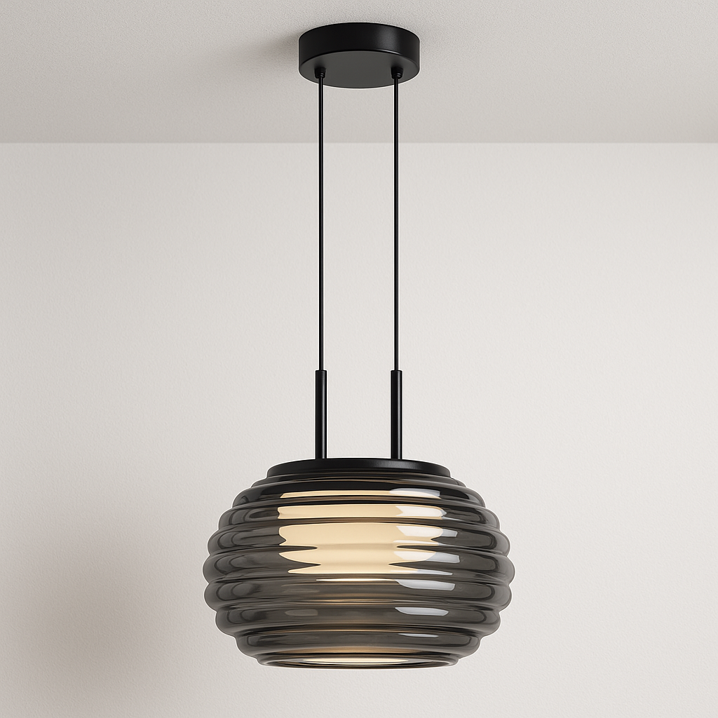 Luminária Pendente Moderna Minimalista Metal Vidro LED Hurri