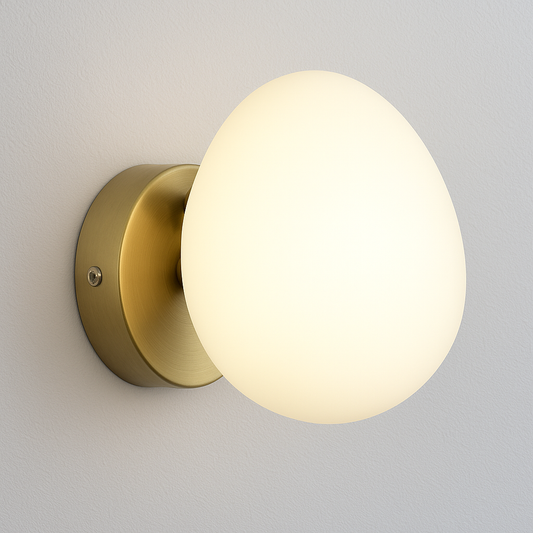 Luminária Arandela Moderna Minimalista Metal Vidro Egg
