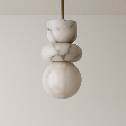 Luminária Pendente Moderna Minimalista LED Mármore Beman