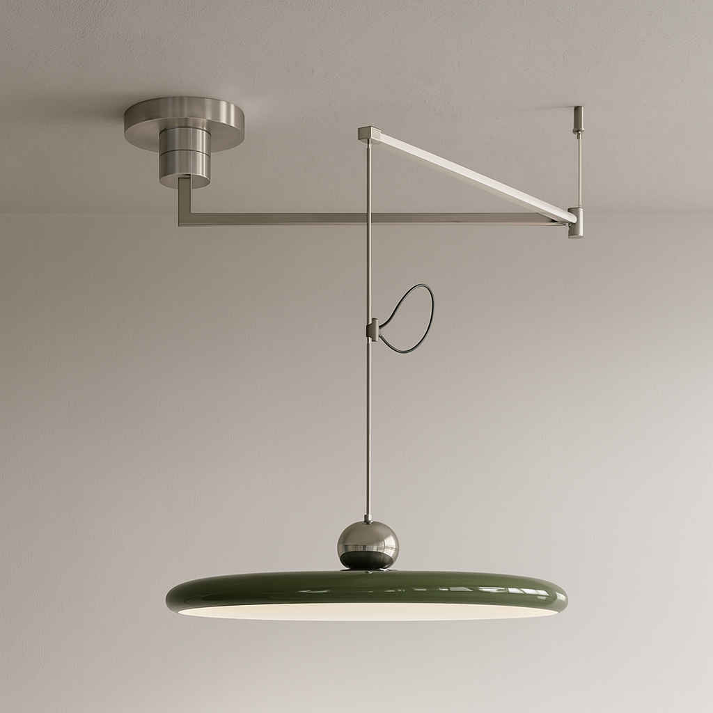 Luminária Pendente Moderna Minimalista Articulada LED Metal Acrílico Tauá