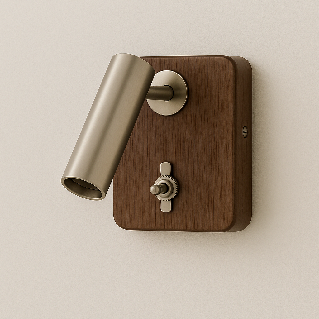 Luminária Arandela Moderna Minimalista LED Metal Madeira Shantal