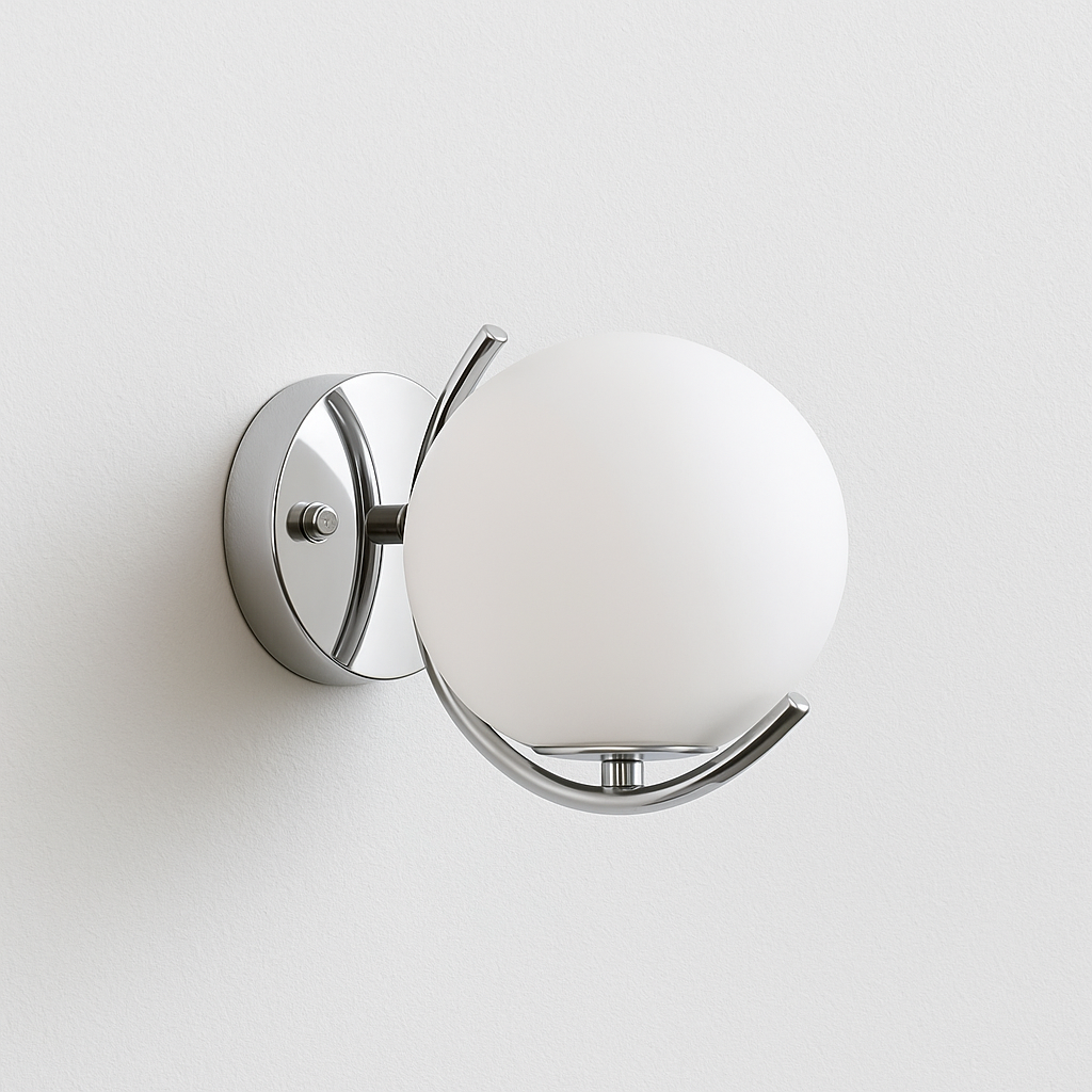 Luminária Arandela Moderna Minimalista Globo de Vidro Alfa