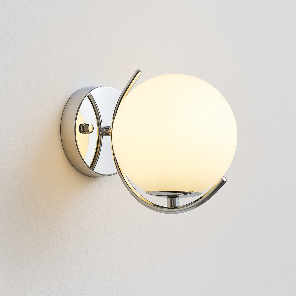 Luminária Arandela Moderna Minimalista Globo de Vidro Alfa