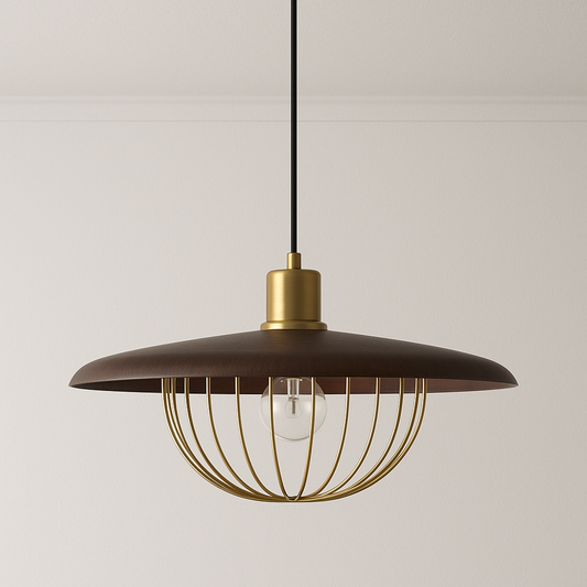 Luminária Pendente Moderno Minimalista Rústico Madeira Metal Livis