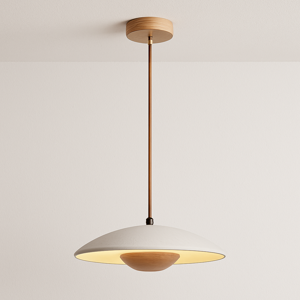 Luminária Pendente Moderna Minimalista LED Mármore Travertino Gavot