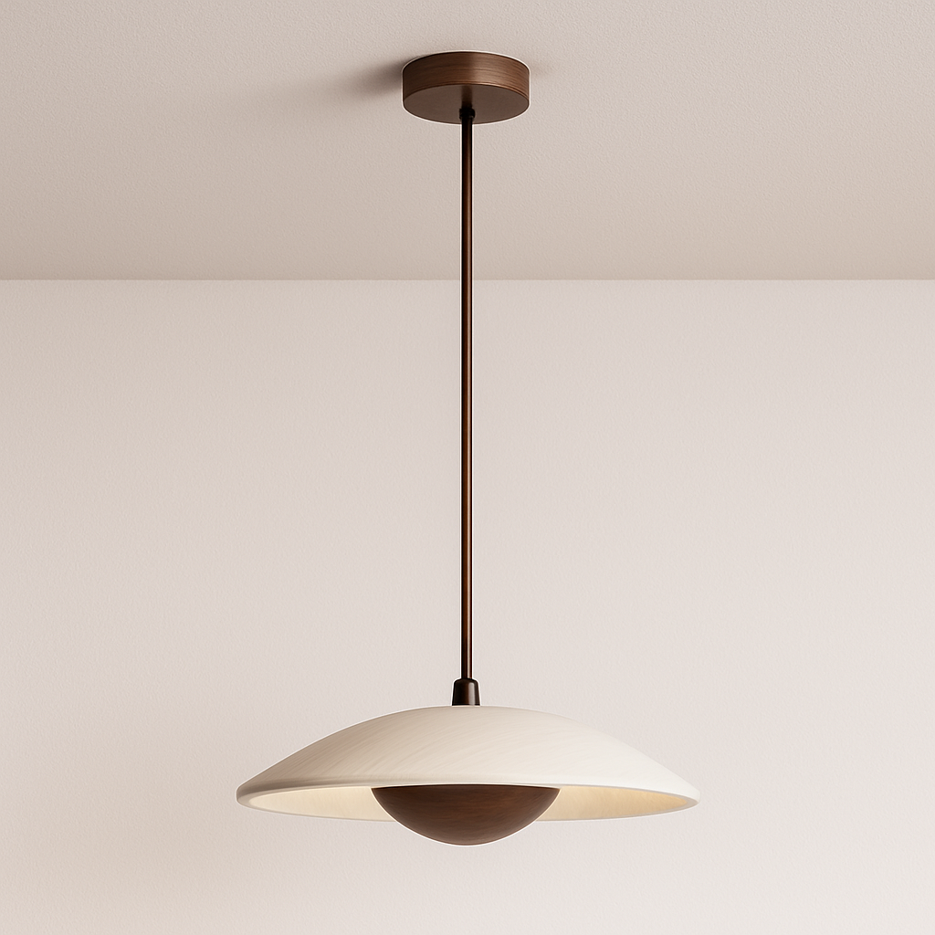Luminária Pendente Moderna Minimalista LED Mármore Travertino Gavot