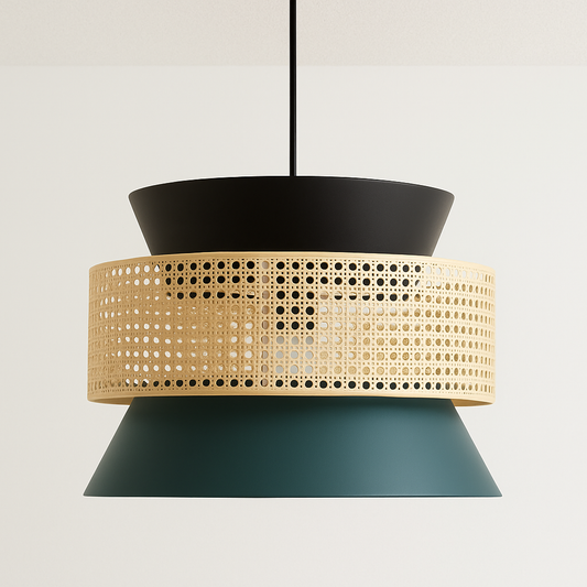 Luminária Pendente Moderna Minimalista Rústico Palha Tecido Urban