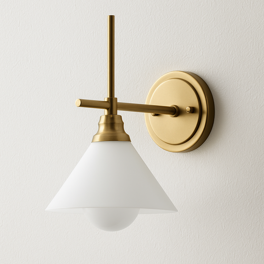 Luminária Arandela Moderna Minimalista Latão Vidro Aspen